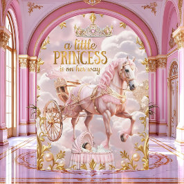 Princess Pink Baby shower Carriage Bassinet Kaart