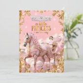 Princess Pink Baby shower paardenkoets Kaart (Staand voorkant)
