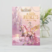 Princess Pink Baby Shower unicorn horse castle Kaart (Staand voorkant)