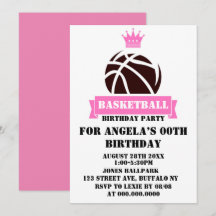 Princess Pink Basketball Birthday Party nodigt uit