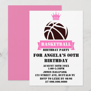 Princess Pink Basketball Birthday Party nodigt uit