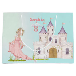 Princess Pink Blue Castle Cute Birthday Groot Cadeauzakje