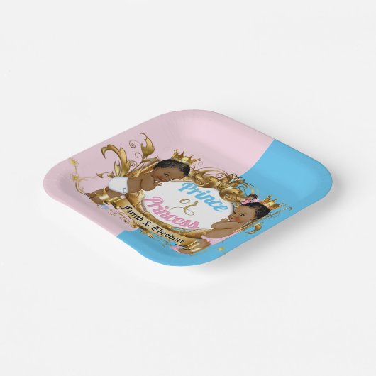 Princess Pink & Blue Royal Gender onthulling Papieren Bordje (Gebogen)
