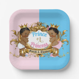 Princess Pink & Blue Royal Gender onthulling Papieren Bordje
