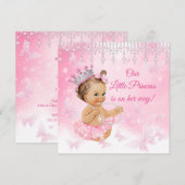 Princess Pink Butterfly Baby shower brunette Kaart (Voorkant / Achterkant)