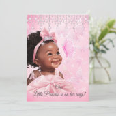 Princess Pink Butterfly Baby shower Ethnic Kaart (Staand voorkant)