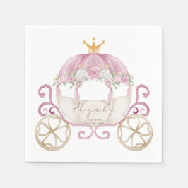Princess Pink Carriage Baby shower Servet