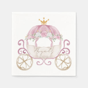 Princess Pink Carriage Baby shower Servet