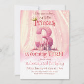 Princess Pink Castle Girl 3e verjaardag Kaart (Voorkant)