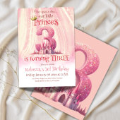 Princess Pink Castle Girl 3e verjaardag Kaart