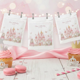 Princess Pink Castle Unicorn 4th Birthday Party Bedankzakje
