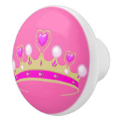 "Princess pink crown knob" Keramische Knop (Rechts)