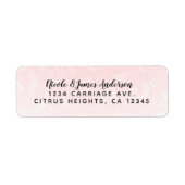 Princess Pink Damask Storybook Elegant Wedding Etiket (Voorkant)