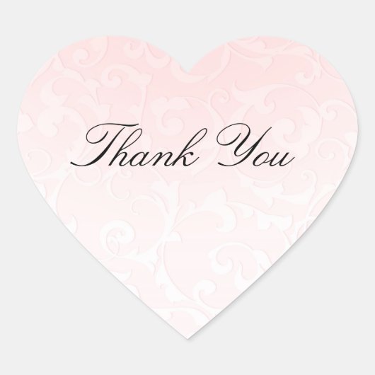 Princess Pink Damask Storybook Elegant Wedding Hart Sticker (Voorkant)