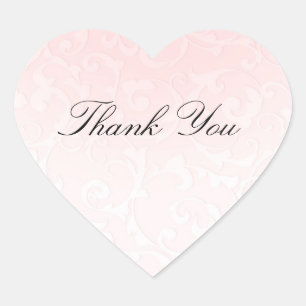 Princess Pink Damask Storybook Elegant Wedding Hart Sticker