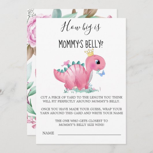 Princess Pink Dinosaur Hoe groot is de buik van ma (Voorkant / Achterkant)