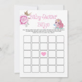 Princess Pink Dinosaur Peony Baby shower Bingo (Voorkant)