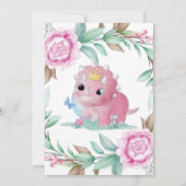 Princess Pink Dinosaur Peony Baby shower Bingo (Achterkant)