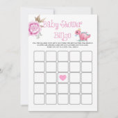 Princess Pink Dinosaur Peony Baby shower Bingo (Voorkant)