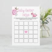 Princess Pink Dinosaur Peony Baby shower Bingo (Staand voorkant)