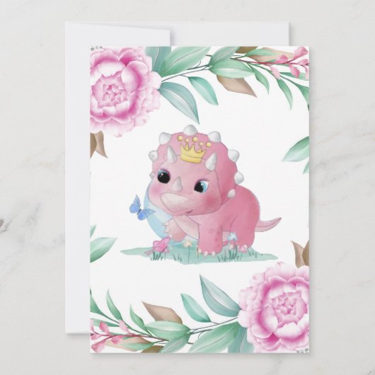 Princess Pink Dinosaur Peony wenst Baby (Achterkant)