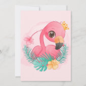 Princess Pink Flamingo Girl Baby shower Kaart (Achterkant)