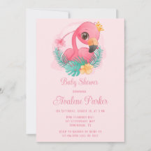 Princess Pink Flamingo Girl Baby shower