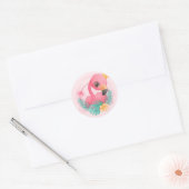 Princess Pink Flamingo Pink Girl Baby shower Ronde Sticker (Envelop)