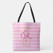 Princess Pink Flamingos - Personaliseer Tote Bag (Voorkant)