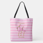Princess Pink Flamingos - Personaliseer Tote Bag (Achterkant)