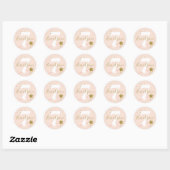 Princess Pink Girls Birthday Party Ronde Sticker (Vel)