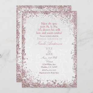 Princess Pink Glitter White Damask Vrijgezellenfee Kaart