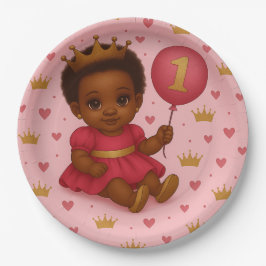 Princess Pink & Gold Baby Girl Birthday Papieren Bordje