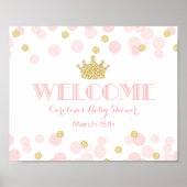 Princess Pink Gold Baby shower Custom Welkom Poster (Voorkant)