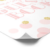 Princess Pink Gold Baby shower Guest Book Sign. Poster (Hoek)