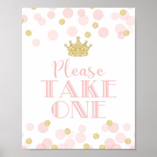 Princess Pink Gold Baby shower Poster