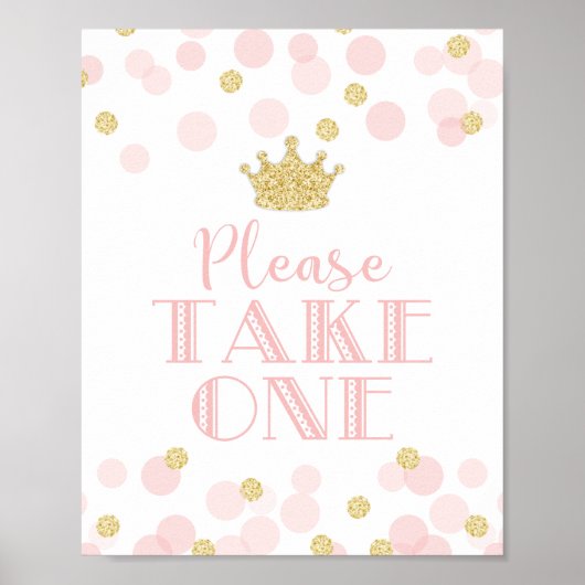 Princess Pink Gold Baby shower Poster (Voorkant)