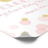 Princess Pink Gold Baby shower Welkomstteken Poster (Hoek)