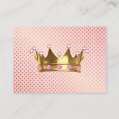Princess Pink Gold Crown Stippen Luier Raffle Informatiekaartje (Achterkant)