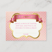Princess Pink Gold Crown Stippen Luier Raffle Informatiekaartje (Voorkant)