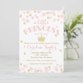 Princess Pink Gold Glitter Baby shower Kaart (Staand voorkant)