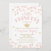 Princess Pink Gold Glitter Baby shower Kaart (Voorkant / Achterkant)