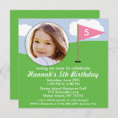 Princess Pink Hole in One Photo Mini Golf Party Kaart (Voorkant / Achterkant)