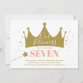 Princess Pink Kids Birthday Party Kaart (Voorkant)