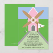 Princess Pink Miniature Golf Windmill Birthday Kaart (Voorkant / Achterkant)