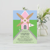 Princess Pink Miniature Golf Windmill Birthday Kaart (Staand voorkant)