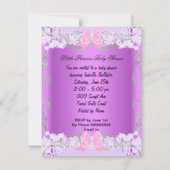 Princess Pink Paars Gray Baby shower Cute Girl Kaart (Achterkant)