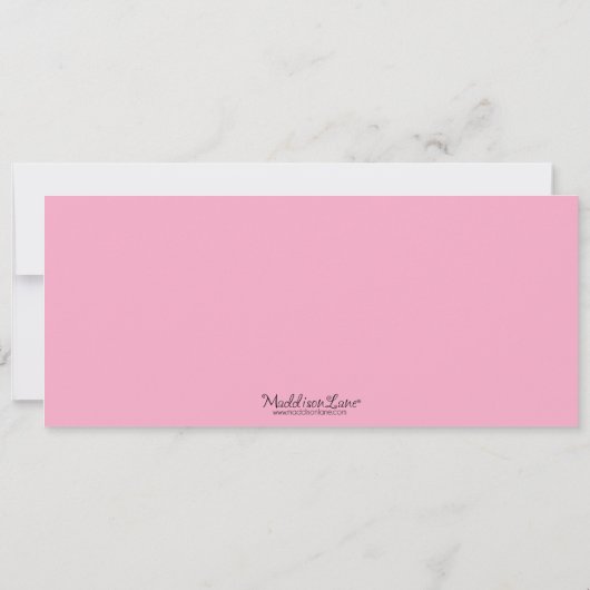 Princess Pink Roll over Bowling Birthday Party Kaart (Achterkant)