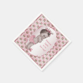 Princess Pink Roses Baby shower Servetten (Hoek)