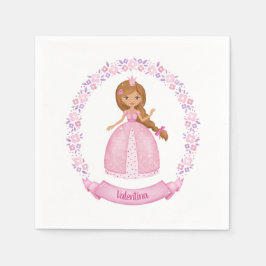 Princess Pink Schattige gepersonaliseerd Servet